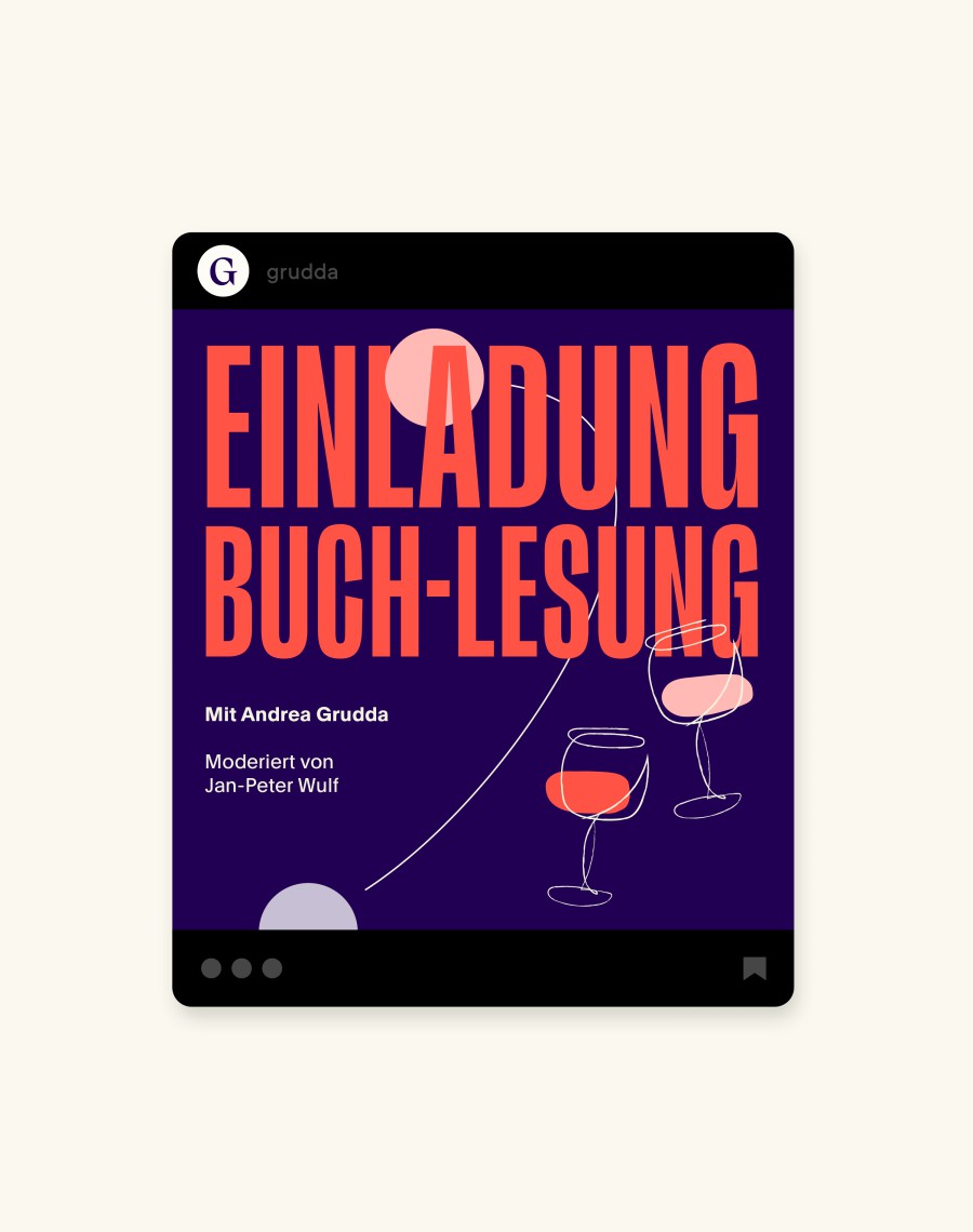 Social-Media-Ankündigungen mit Einladung zur Buch-Lesung mit Illustration